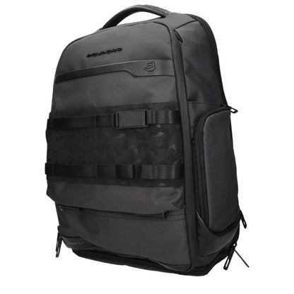 Backpack by Piquadro for men in fabric gray presents a stately Fabric Backpack design, showcasing a secure with ample and versatile backpack-strap & adjustable-strap for a stately finish.
