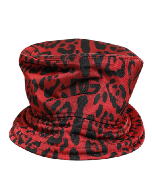 Bucket Hat by Dolce & Gabbana for men in nylon black, red, leopard-print, signature & print features an cosmopolitan luxe silhouette, artfully capturing the essence of the cosmopolitan luxe Nylon Bucket Hat design for a sophisticated look.