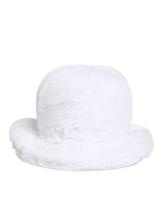 Bucket Hat by Dolce & Gabbana for men in polyester modacrylic silk & faux fur white & signature features an cosmopolitan chic silhouette, showcasing the cosmopolitan chic design of the Polyester Modacrylic Silk & Faux Fur Bucket Hat collection with a sophisticated cosmopolitan chic finish.