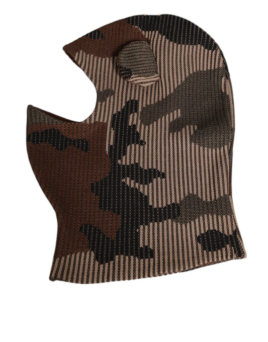 Face Mask by Dolce & Gabbana for men in polyamide & cashmere multicolor, patterned & camouflage showcases a versatile silhouette, artfully capturing the refined essence of the versatile Cotton Polyester Silk & Viscose Face Mask design for a sophisticated finish.