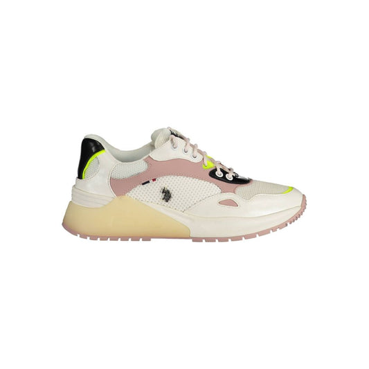 Sneakers by U.S. POLO ASSN. for women in polyester white presents a sumptuous silhouette as Women's Athletic Polyester Sneakers, expertly defined by a sumptuous athletic style for a sumptuous, high-fashion look.