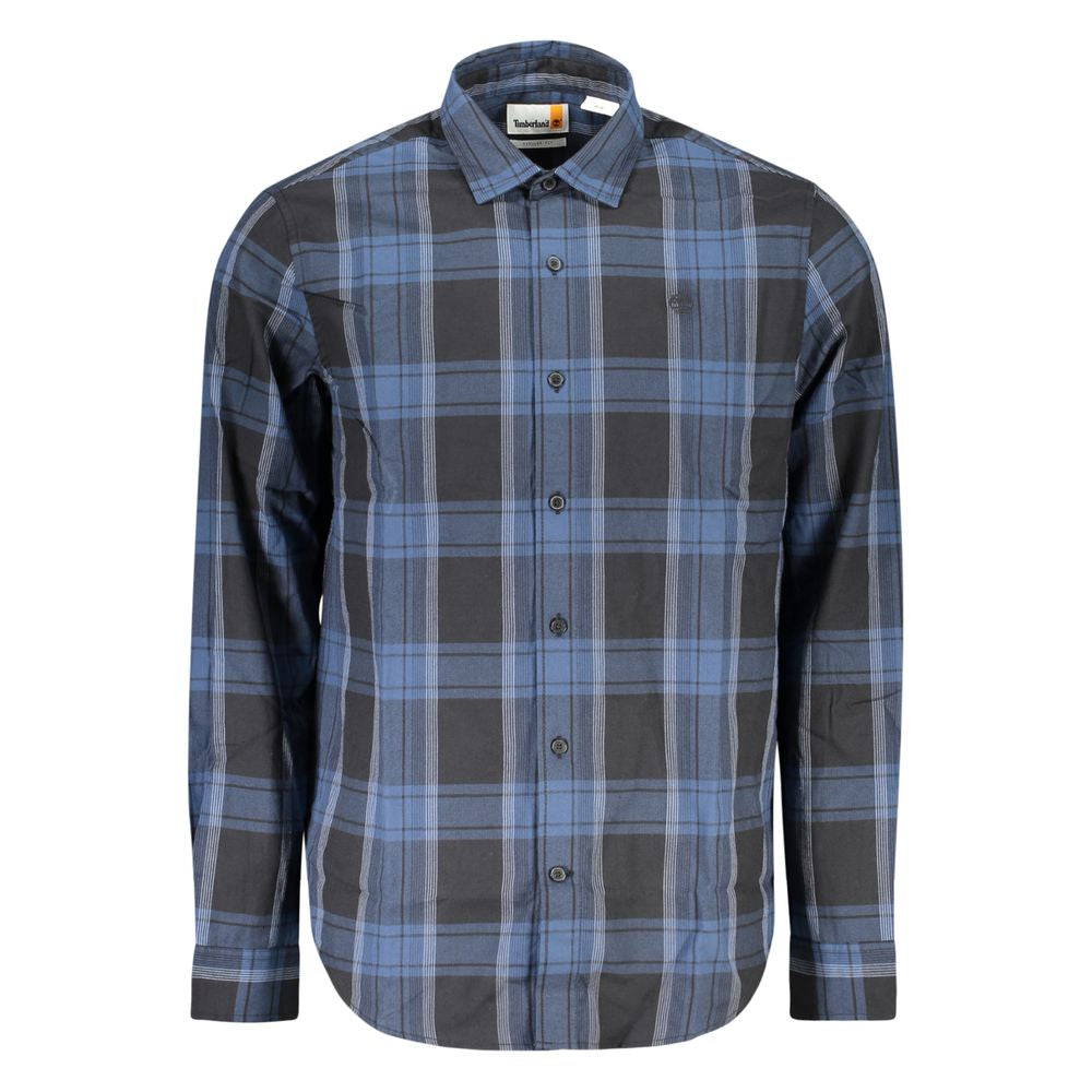 Shirt by Timberland for men in cotton blue, patterned, tartan & signature showcases a sleek silhouette, elegantly detailed with a sleek and long-sleeve for a sleek finish.