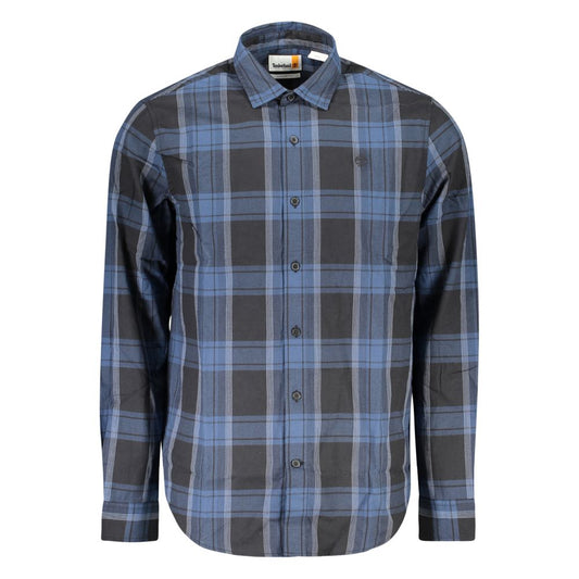 Shirt by Timberland for men in cotton blue, patterned, tartan & signature showcases a sleek silhouette, elegantly detailed with a sleek and long-sleeve for a sleek finish.