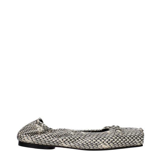 Ballet Flat Shoes by Jacquemus for women in leather beige features an captivating silhouette, showcasing the captivating style of the Women's Leather Ballet Flat Shoes with its distinct and refined .