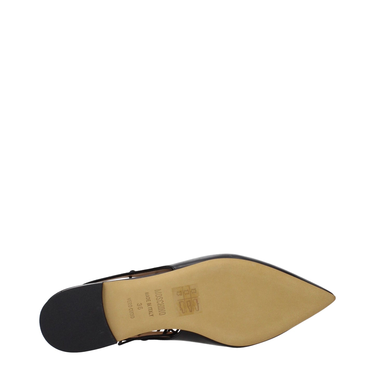 Moschino Women's Leather Sandals Flat Shoes - Black