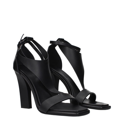 Stiletto Sandals by Max Mara for women in leather black features an exquisite silhouette, showcasing the exquisite Women's Leather Stiletto Sandals with a stiletto and .