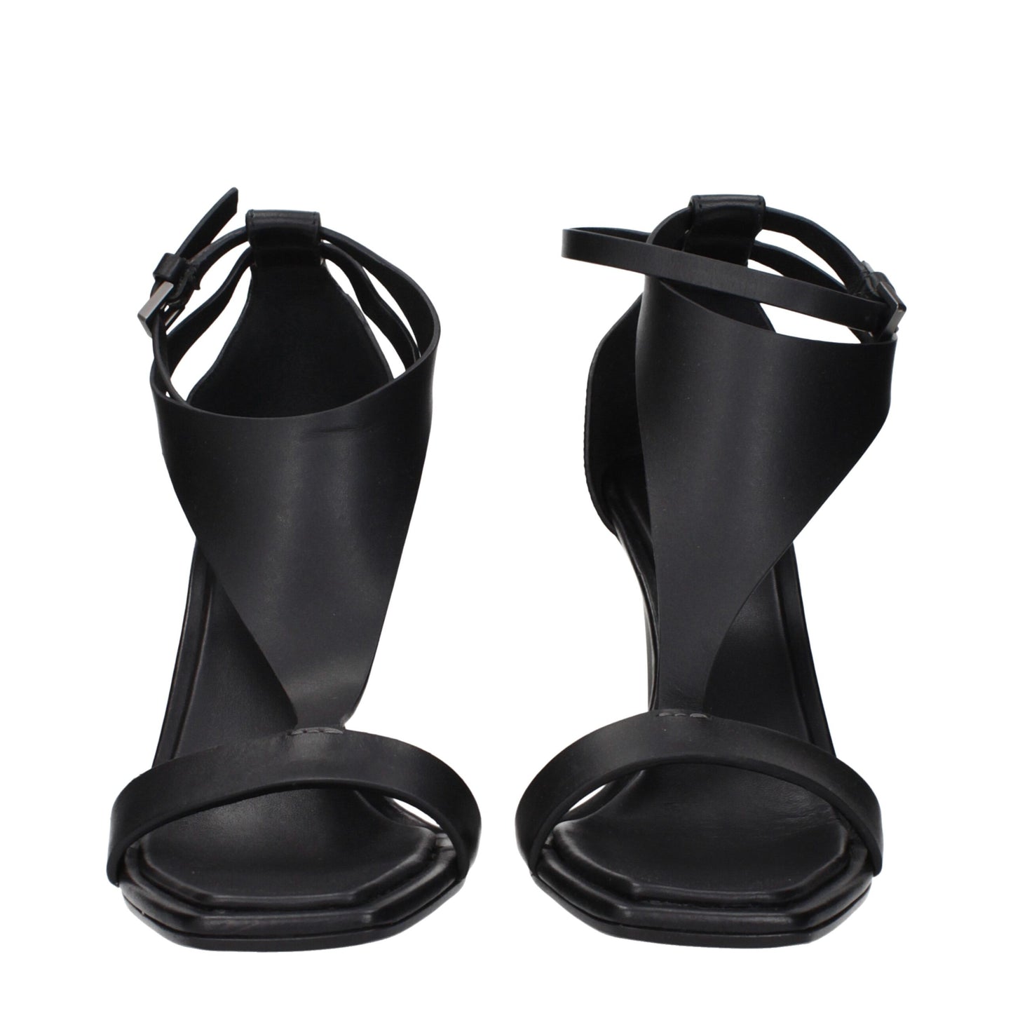 Stiletto Sandals by Max Mara for women in leather black features an exquisite silhouette, showcasing the exquisite Women's Leather Stiletto Sandals with a stiletto and .
