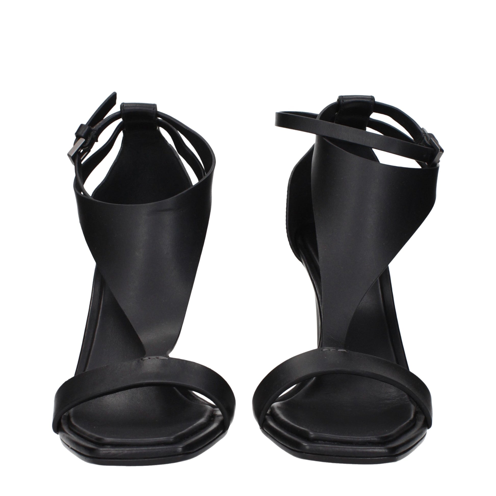 Stiletto Sandals by Max Mara for women in leather black features an exquisite silhouette, showcasing the exquisite Women's Leather Stiletto Sandals with a stiletto and .