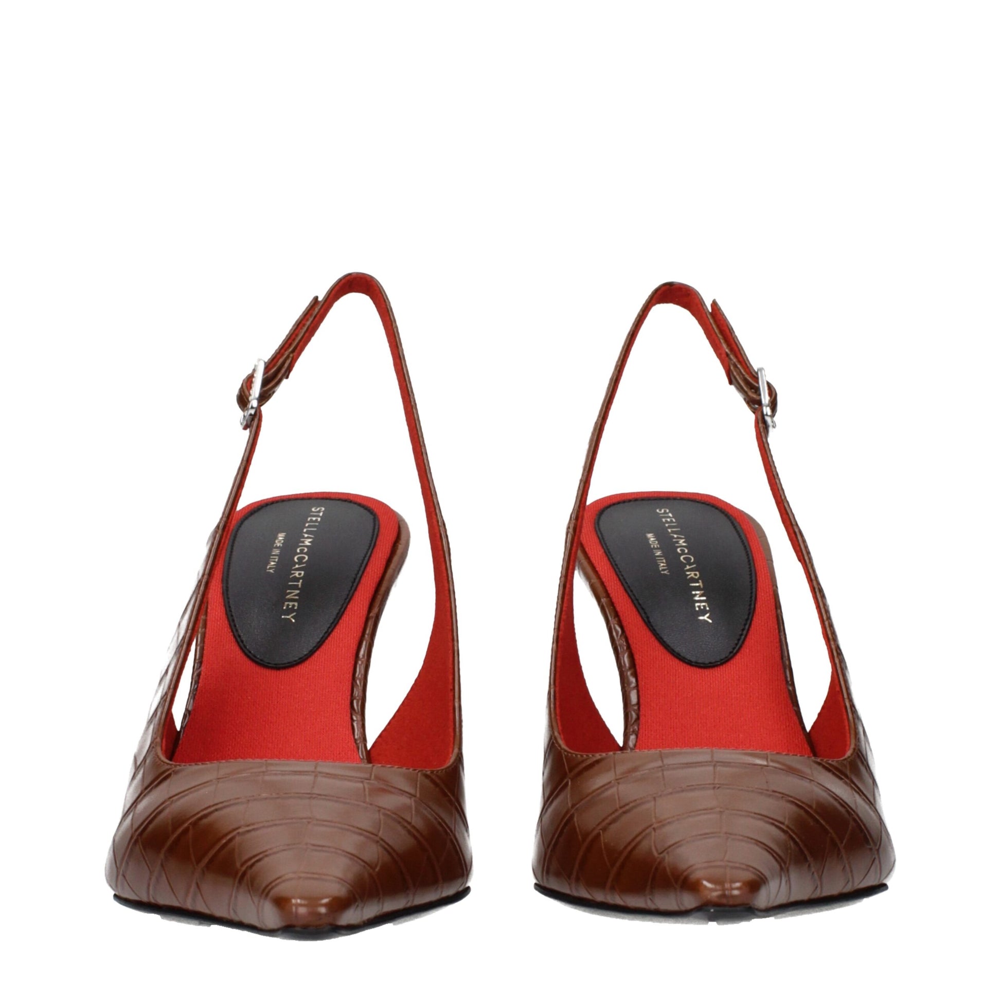 High-Heel Sandals Pumps Heels by Stella McCartney for women in leather and brown showcases a effortlessly elegant silhouette as Women's Leather High-Heel Sandals Pumps Heels, featuring a effortlessly elegant high-heel and a effortlessly elegant for an elegant look.