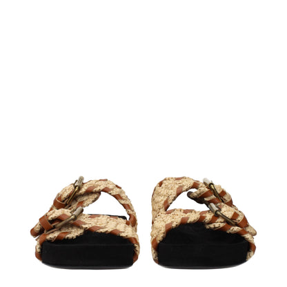Clogs Slippers by Isabel Marant for women in raffia beige presents a effortless silhouette, showcasing the elegant Women's Raffia Clogs Slippers design with its unique and sophisticated .
