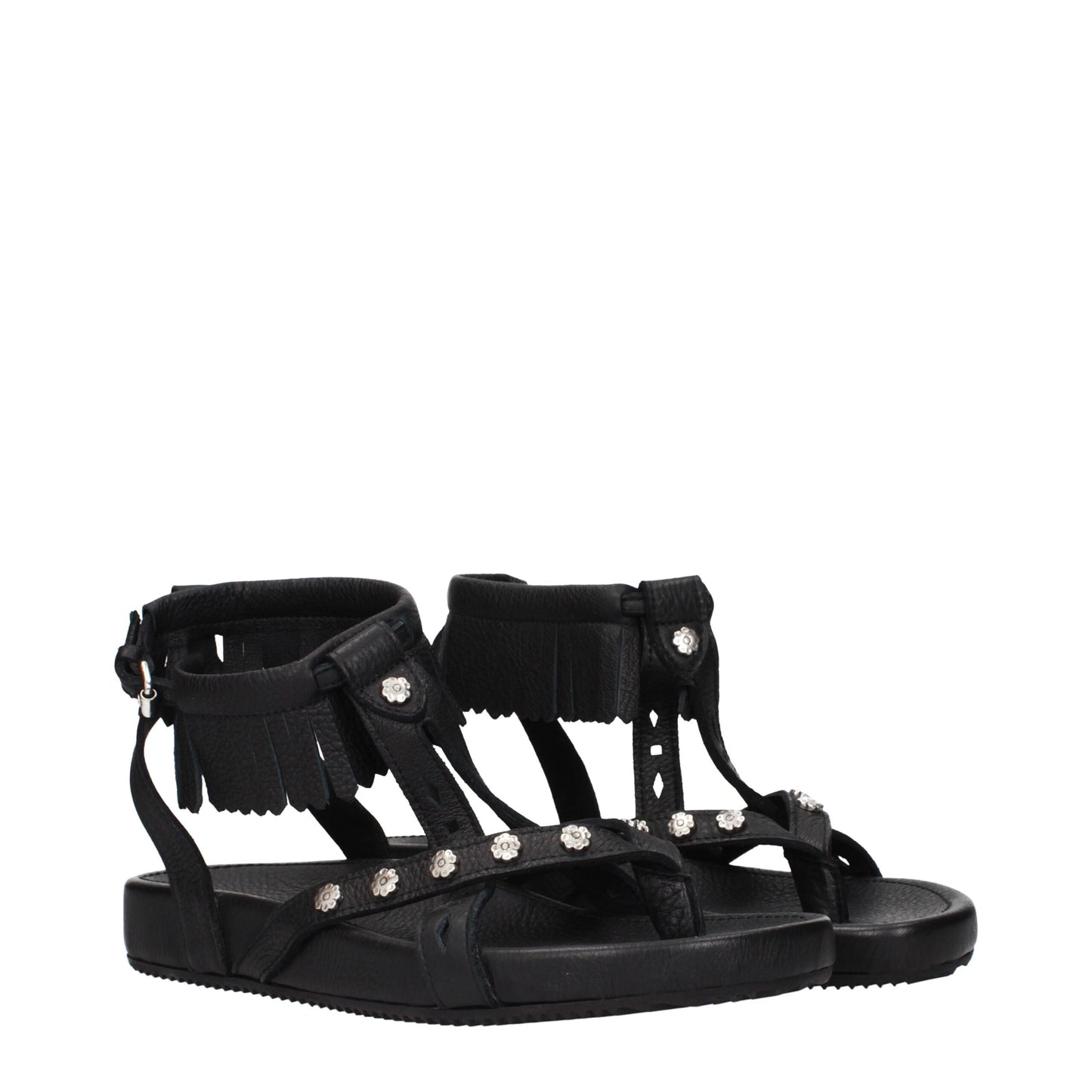 Flat Sandals by Isabel Marant for women in leather black features an statuesque Women's Leather Flat Sandals silhouette with a refined flat and elegant .