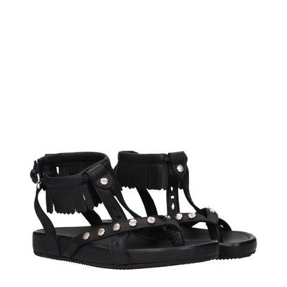Flat Sandals by Isabel Marant for women in leather black features an statuesque Women's Leather Flat Sandals silhouette with a refined flat and elegant .