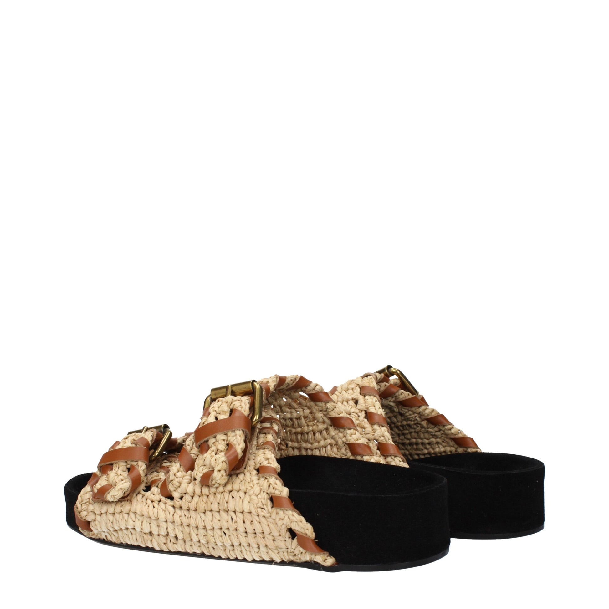 Clogs Slippers by Isabel Marant for women in raffia beige features an effortlessly elegant silhouette, showcasing the Women's Raffia Clogs Slippers design with an effortlessly elegant and a for a effortlessly elegant look.
