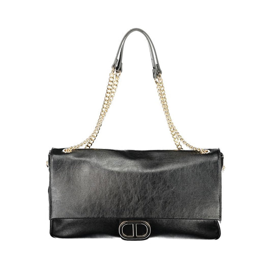 Shoulder Handbag by Twinset for women in polyethylene black features a exquisite silhouette, showcasing a secure snap and exquisite cardholder with versatile shoulder-strap & handle for a exquisite finish.