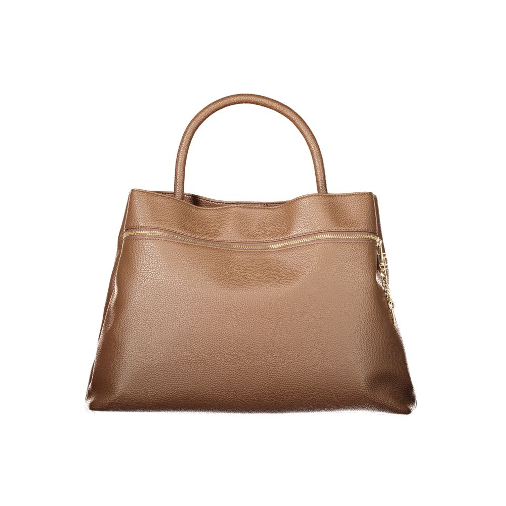This Evening Tote Handbag by Twinset for women in polyethylene & polyurethane and brown & signature presents a sculptural silhouette featuring a secure , ample built-in-compartments & internal-pockets, and versatile shoulder-strap, adjustable-strap & detachable-strap for a sculptural finish.