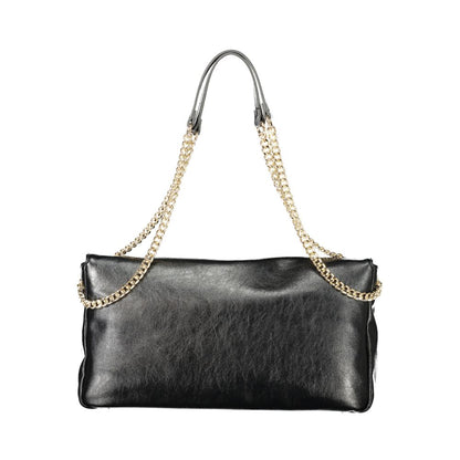 Shoulder Handbag by Twinset for women in polyurethane black features a refined silhouette, showcasing a secure snap, organized cardholder, and versatile shoulder-strap & handle for a refined finish.