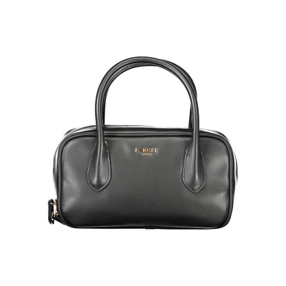 Handbag by Twinset for women in polyethylene & polyurethane black features a signature silhouette, showcasing a secure zipper and signature internal-pockets & cardholder with versatile shoulder-strap, handle & adjustable-strap for a sophisticated look.
