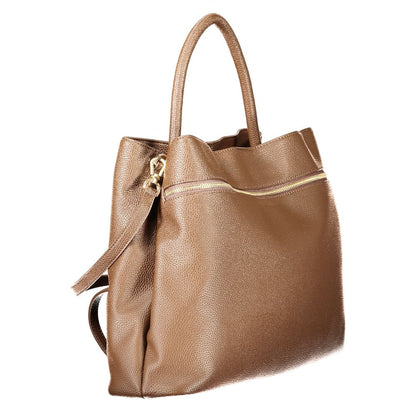 Evening Tote Handbag by Twinset for women in polyethylene & polyurethane brown & signature features a ornamental silhouette, showcasing a secure , ample built-in-compartments & internal-pockets, and ornamental shoulder-strap, adjustable-strap & detachable-strap for a sophisticated look.