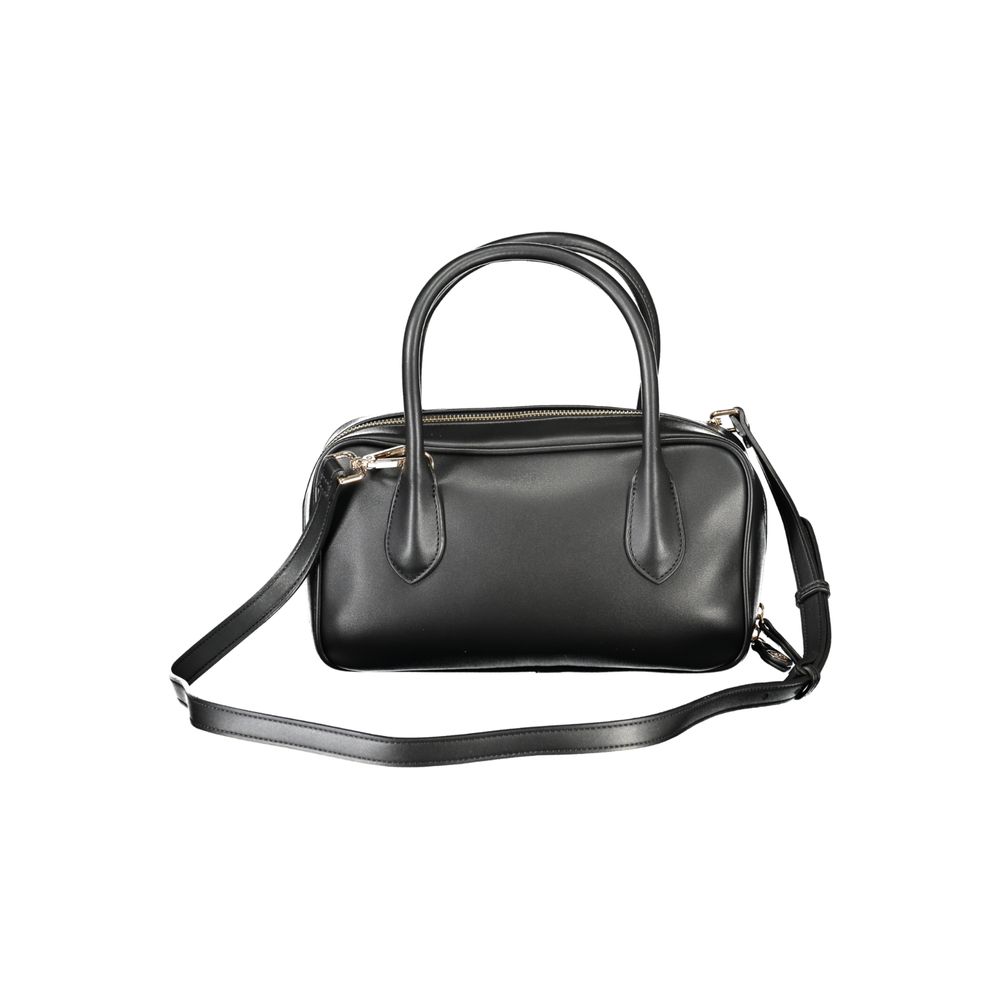 This Handbag by Twinset for women in polyethylene & polyurethane and black presents a sculptural silhouette featuring a secure zipper, ample internal-pockets & cardholder, and versatile shoulder-strap, handle & adjustable-strap for a sculptural finish.