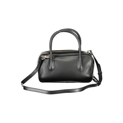 This Handbag by Twinset for women in polyethylene & polyurethane and black presents a sculptural silhouette featuring a secure zipper, ample internal-pockets & cardholder, and versatile shoulder-strap, handle & adjustable-strap for a sculptural finish.