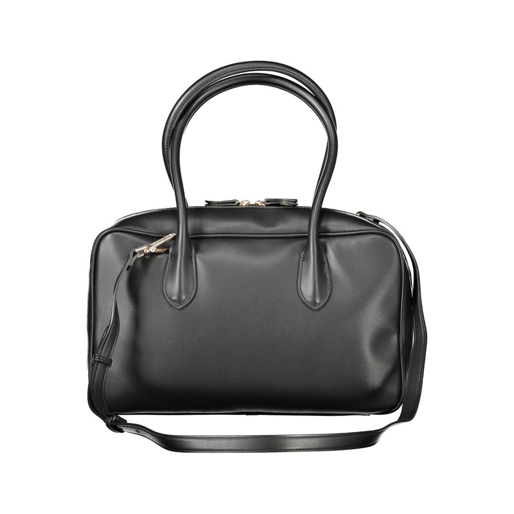 Handbag by Twinset for women in polyethylene & polyurethane black features a exquisite silhouette, showcasing a secure zipper and exquisite internal-pockets with versatile shoulder-strap, handle & adjustable-strap for a exquisite finish.