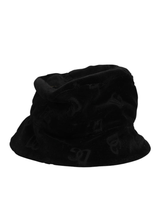 Bucket Hat by Dolce & Gabbana for men in cotton silk & suede leather black showcases a effortlessly chic silhouette, artfully capturing the essence of the effortlessly chic Cotton Silk & Suede Leather Bucket Hat design for a sophisticated look.