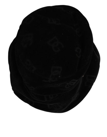 Dolce & Gabbana Cotton Silk & Suede Leather Bucket Hat - Black