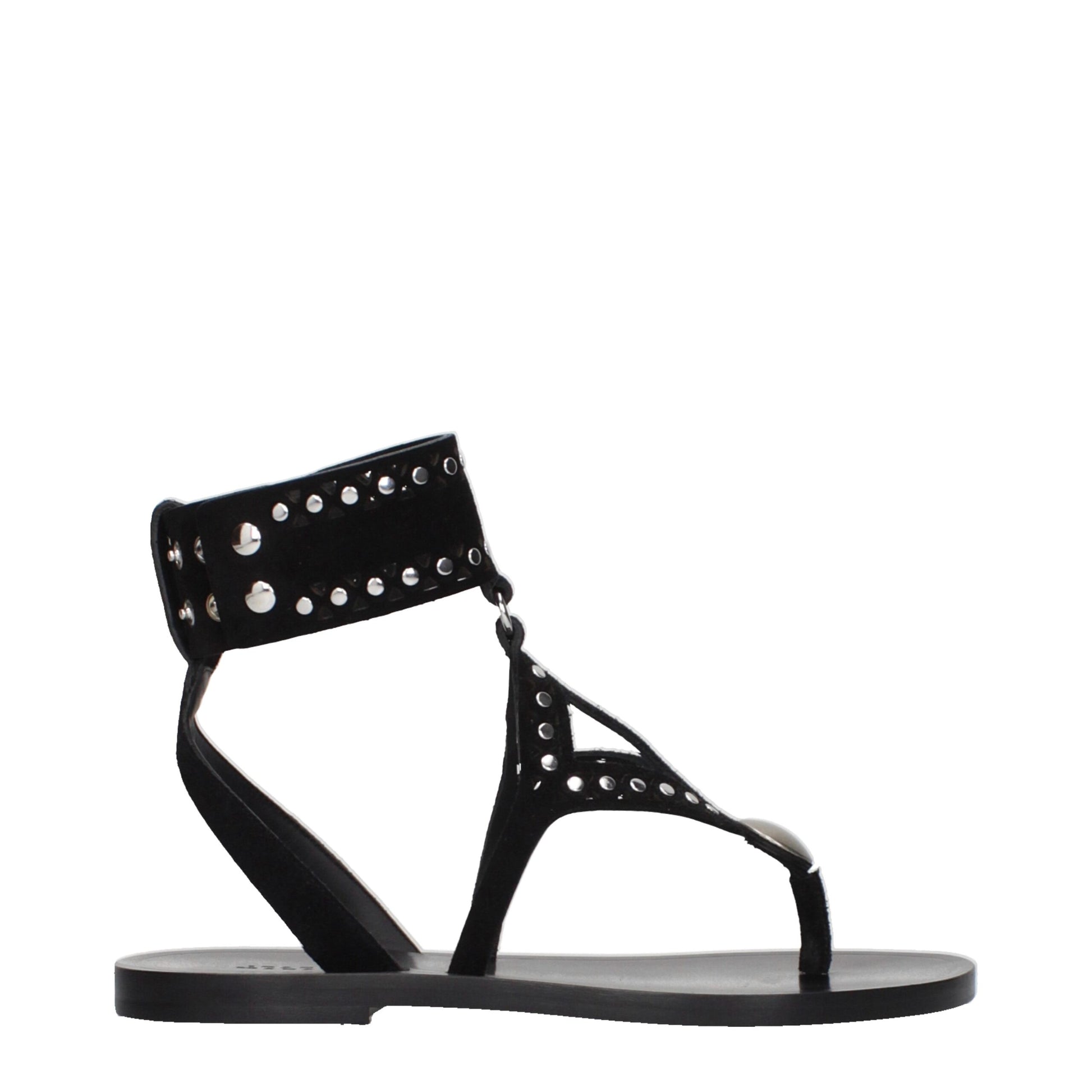 Flip-Flop Sandals by Isabel Marant for women in suede leather and black presents a captivating silhouette, showcasing the signature style of the Women's Suede Leather Flip-Flop Sandals with a captivating and captivating .
