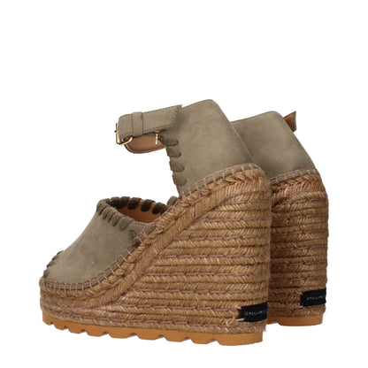 Sandals by Stella McCartney for women in suede leather green features an architectural design from the Women's Suede Leather Sandals collection, defined by a architectural and for a architectural finish.
