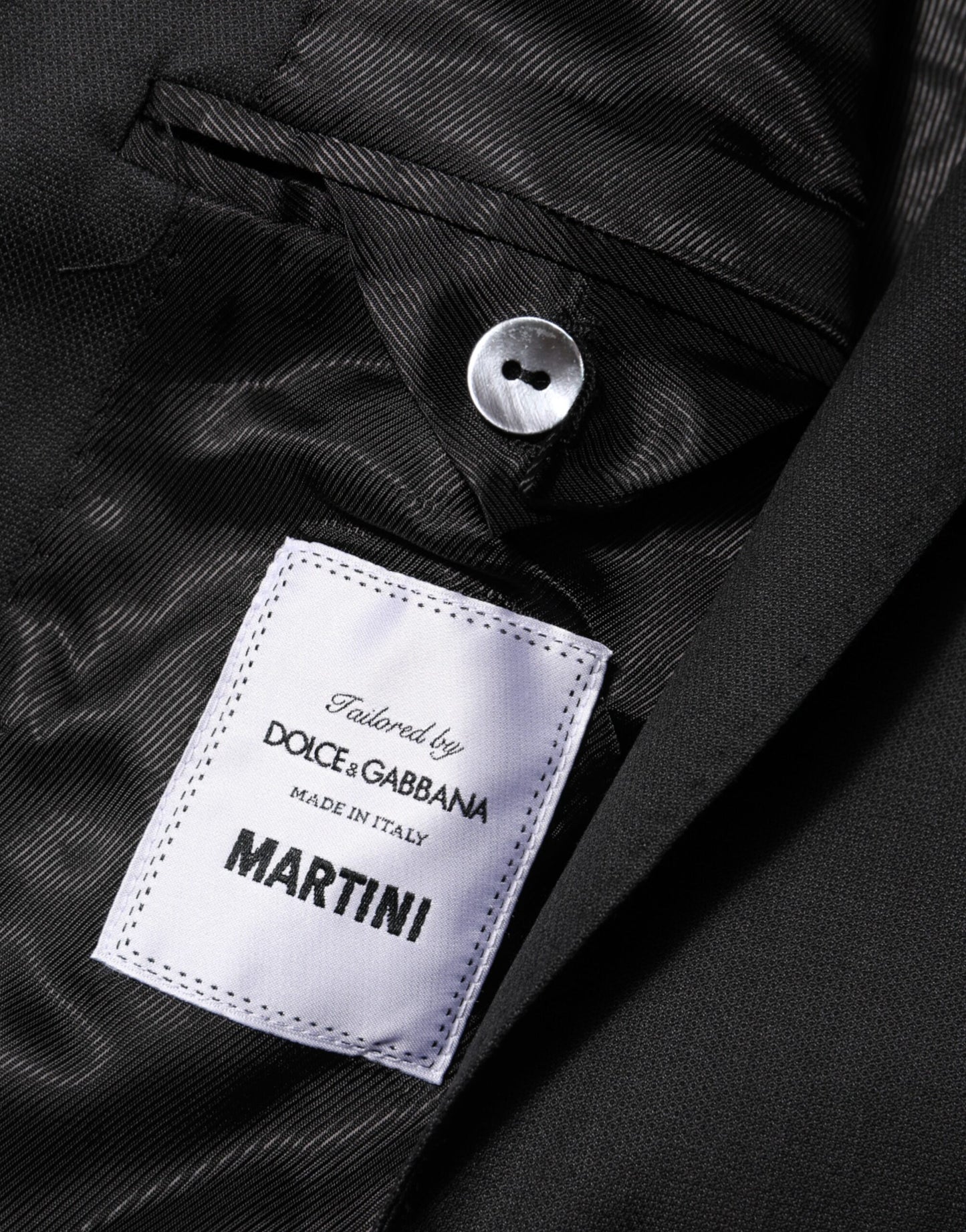 Dolce & Gabbana Black Single Breasted Men Coat MARTINI Blazer