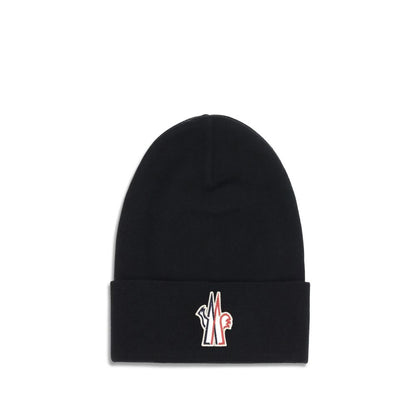 Beanie Hat by Moncler Grenoble for men in wool black presents a urban-chic silhouette, showcasing the urban-chic craftsmanship of this Wool Beanie Hat.