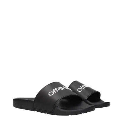 Clogs Slippers by Off-White for men in cotton & rubber black & white features an effortless chic silhouette from the Men's Cotton & Rubber Clogs Slippers collection, showcasing a and effortless chic .