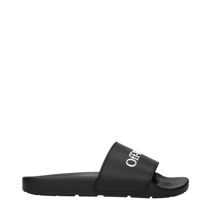 Off-White Women's Cotton & Rubber Clogs Slippers - Black White