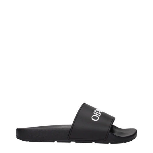 Off-White Women's Cotton & Rubber Clogs Slippers - Black White