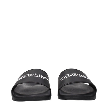 Clogs Slippers from Off-White for men in cotton & rubber black & white features a dynamic design from the Men's Cotton & Rubber Clogs Slippers collection, highlighting a with a and functional .