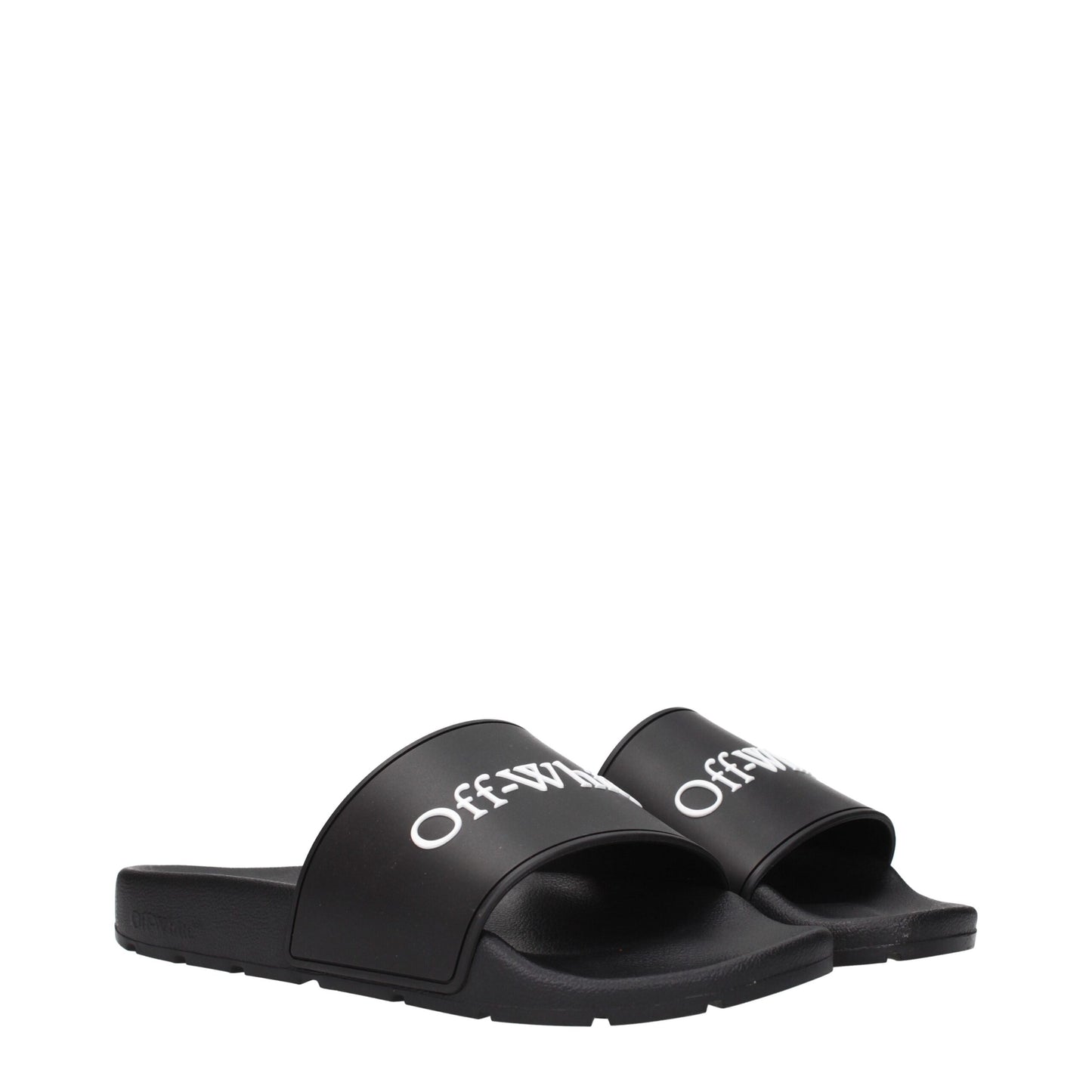 Off-White Women's Cotton & Rubber Clogs Slippers - Black White