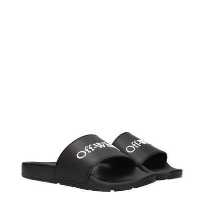 Off-White Women's Cotton & Rubber Clogs Slippers - Black White