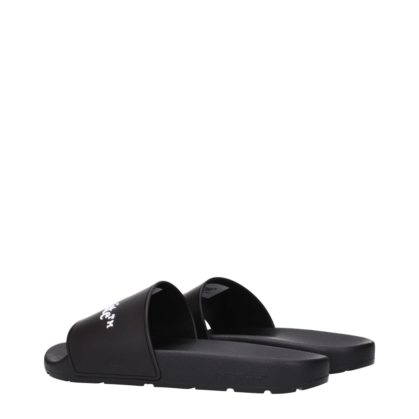Clogs Slippers by Off-White for men in cotton & rubber and black & white presents a sculptural silhouette as Men's Cotton & Rubber Clogs Slippers, featuring a sculptural and a sculptural for refined comfort.