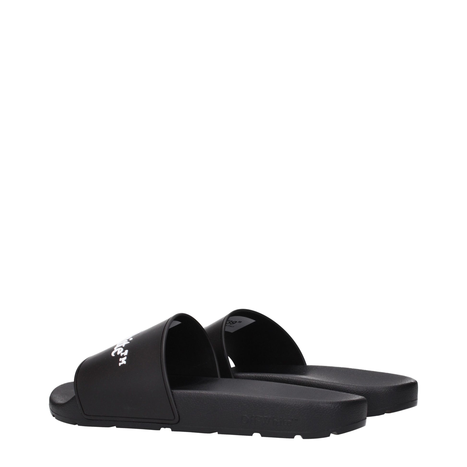 Clogs Slippers by Off-White for men in cotton & rubber and black & white presents a sculptural silhouette as Men's Cotton & Rubber Clogs Slippers, featuring a sculptural and a sculptural for refined comfort.