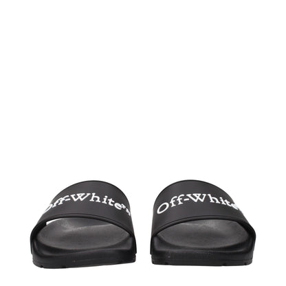Off-White Women's Cotton & Rubber Clogs Slippers - Black White