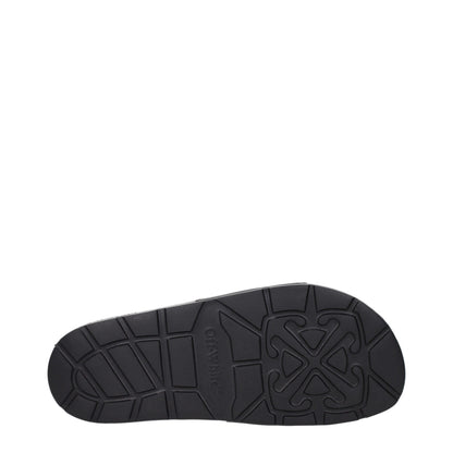 Clogs Slippers by Off-White for men in cotton & rubber black & white presents a sumptuous silhouette, perfectly capturing the sumptuous essence of Men's Cotton & Rubber Clogs Slippers with its signature and .