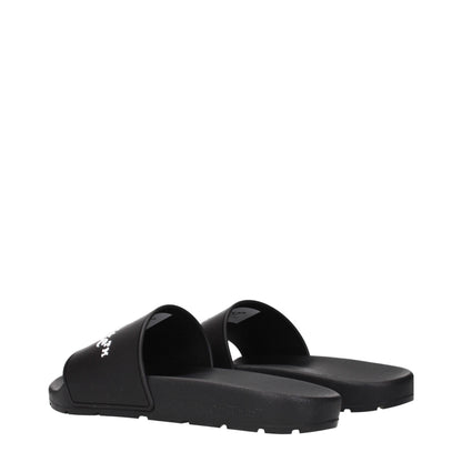 Off-White Women's Cotton & Rubber Clogs Slippers - Black White