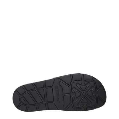 Off-White Women's Cotton & Rubber Clogs Slippers - Black White