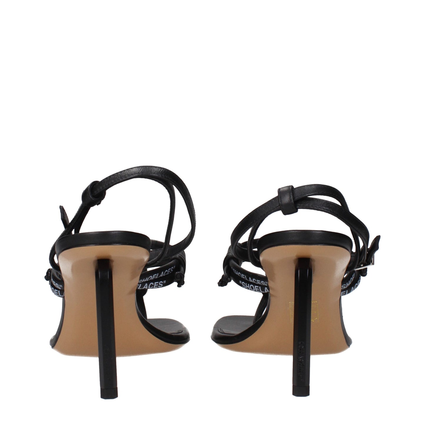 Flip-Flop Sandals by Off-White for women in leather and black & white presents a captivating silhouette, showcasing the signature style of the Women's Leather Flip-Flop Sandals with a captivating and captivating .