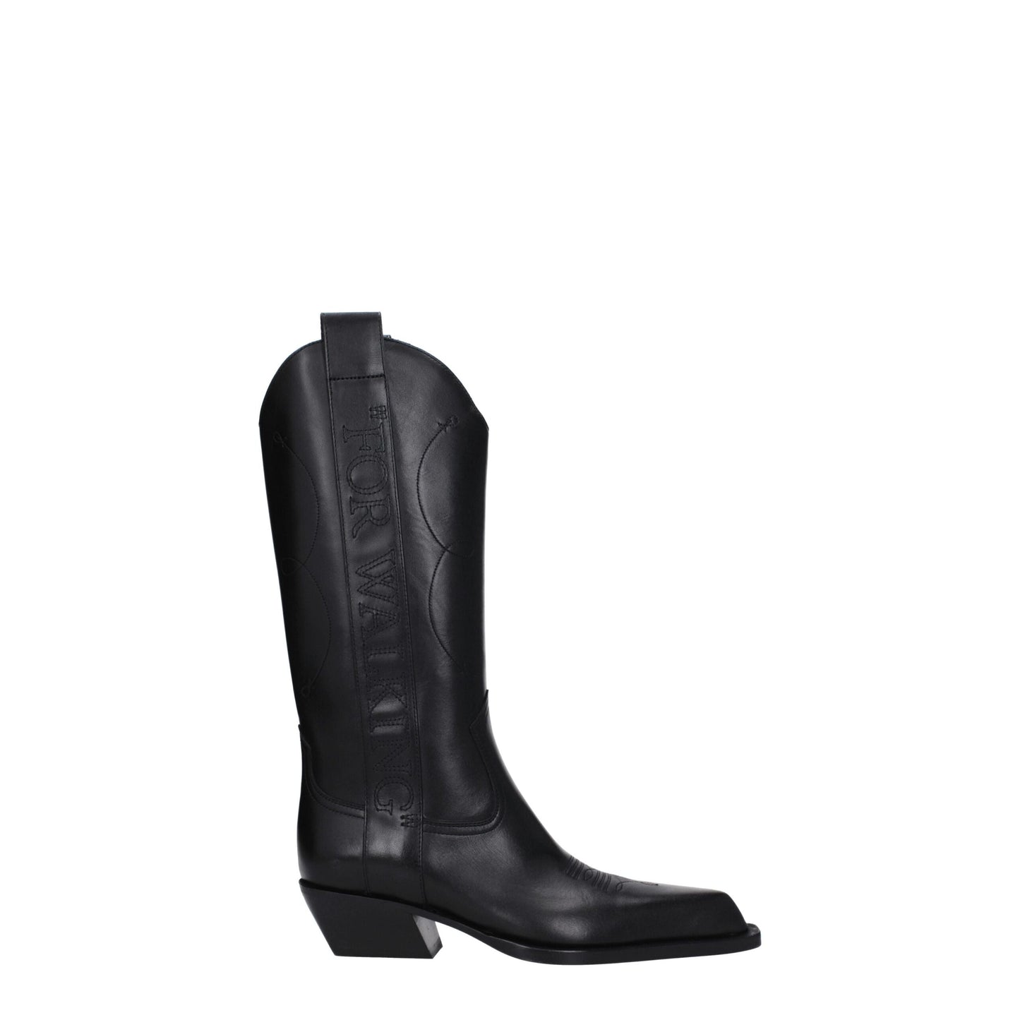 Mid-Heel High-Heel Boots by Off-White for women in leather black & white features an enchanting design from the Women's Leather Mid-Heel High-Heel Boots collection, highlighting a enchanting high-heel 5-cm-heel mid-heel and for a refined look.