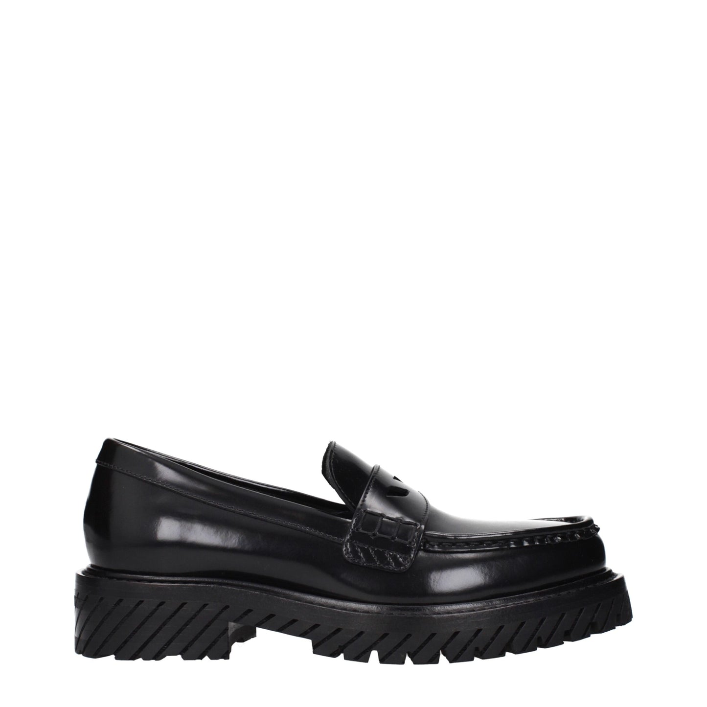 This Flat Loafer Slip-On Shoes by Off-White for women in leather black & white features an exquisite silhouette from the Women's Leather Flat Loafer Slip-On Shoes collection, defined by a sophisticated flat and elegant .