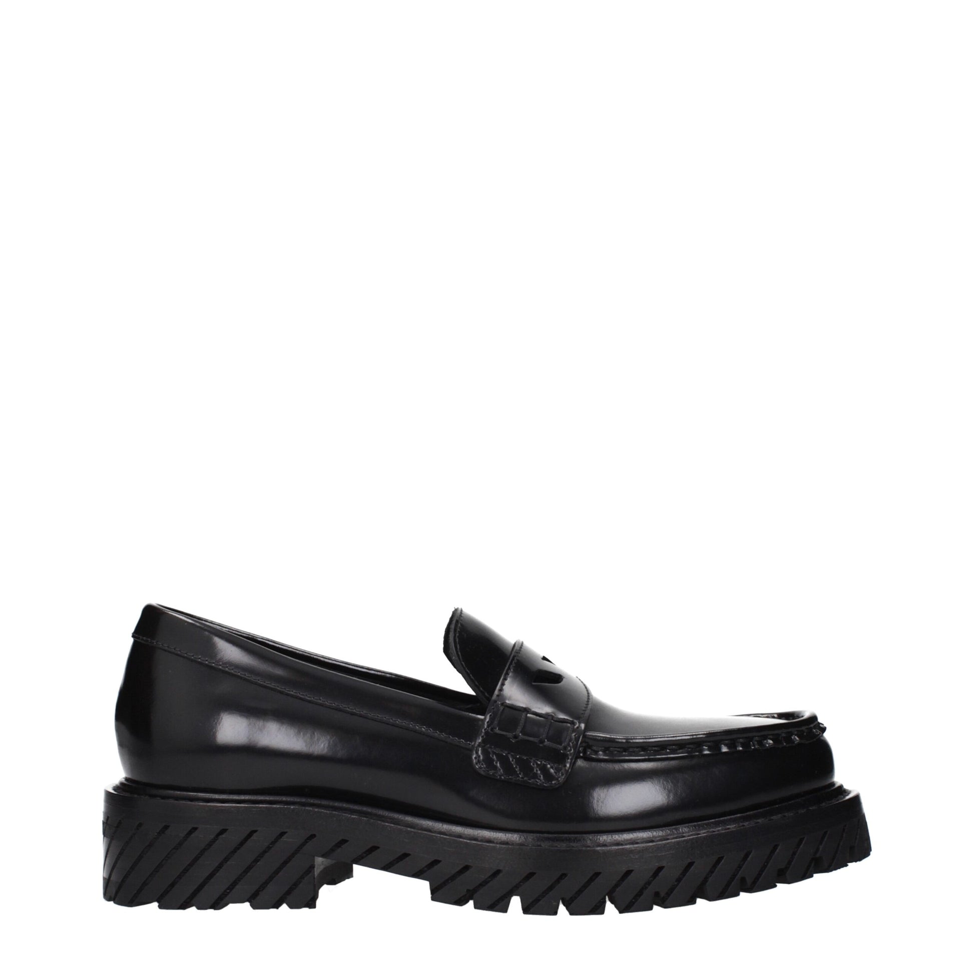 This Flat Loafer Slip-On Shoes by Off-White for women in leather black & white features an exquisite silhouette from the Women's Leather Flat Loafer Slip-On Shoes collection, defined by a sophisticated flat and elegant .