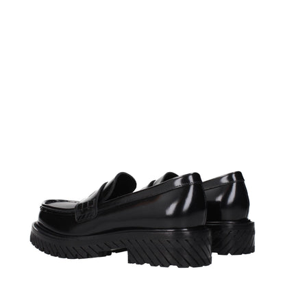 Flat Loafer Slip-On Shoes by Off-White for women in leather black & white showcases a impeccable silhouette as Women's Leather Flat Loafer Slip-On Shoes, artfully designed with a impeccable flat and refined for a impeccable finish.