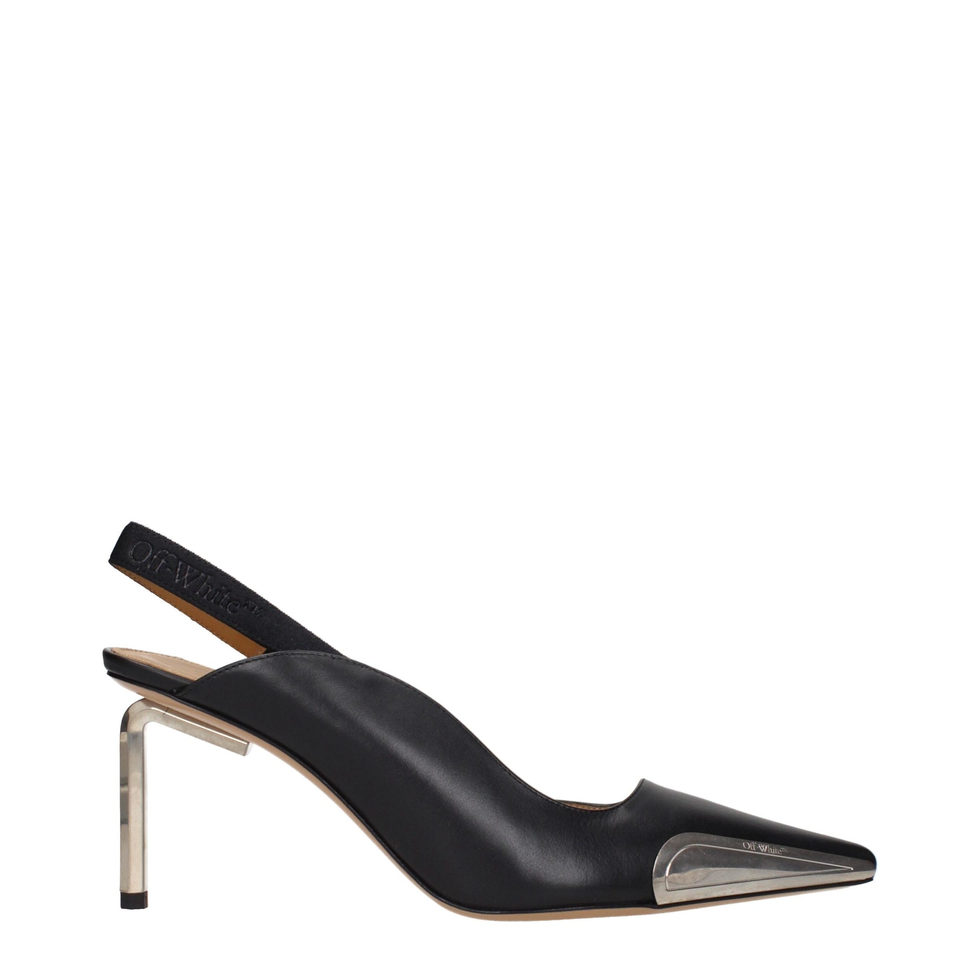 This High-Heel Sandals Pumps Heels by Off-White for women in leather black & white presents a effortlessly chic silhouette from the Women's Leather High-Heel Sandals Pumps Heels collection, featuring a effortlessly chic high-heel and effortlessly chic .