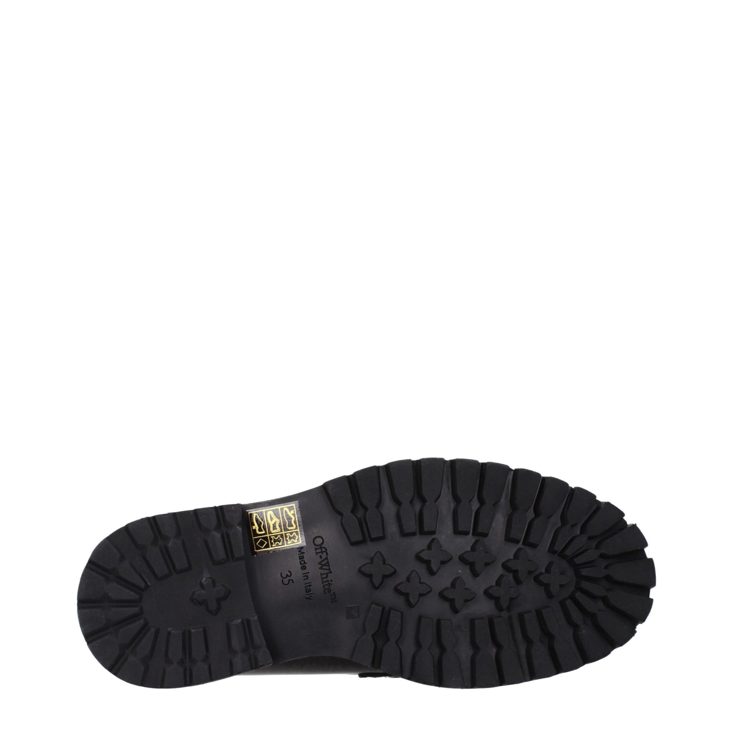 Flat Loafer Slip-On Shoes by Off-White for women in leather black & white features an dynamic silhouette from the Women's Leather Flat Loafer Slip-On Shoes collection, defined by a dynamic and flat for a dynamic look.